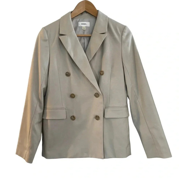 Snidel Khaki Double Breasted Women's Blazer Jacket Size Medium (1) Oversized - Picture 5 of 9